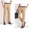 Men's Cotton Casual Straight Trousers Fit Signature Stretch Pant Iron Free Premium Flat Front Flex Waist Pant (Khaki,30) view 4