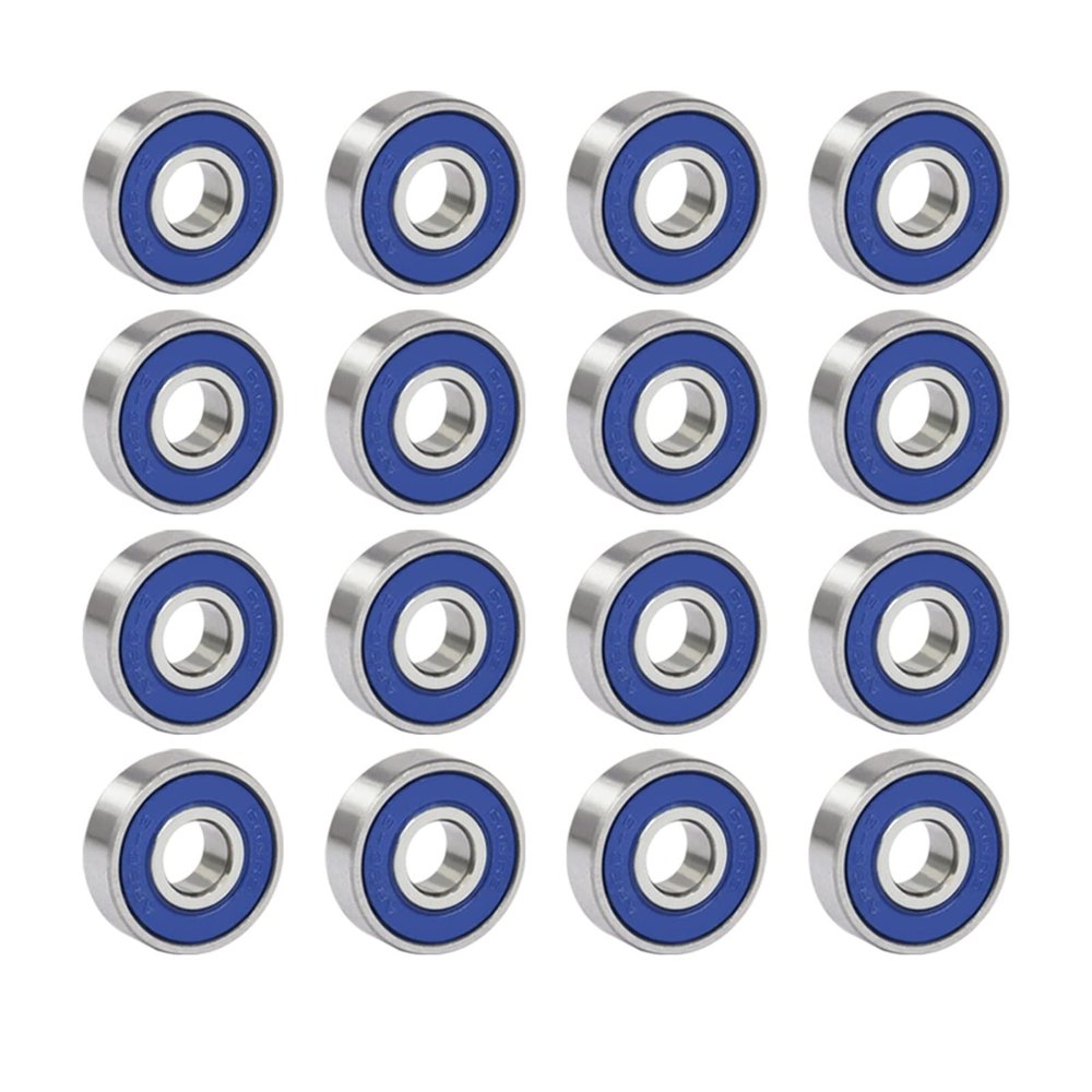 SUOFEILAIMU 16pcs Professional Skateboard Roller Wheels High Precision Shafts Bearing ABEC-9 Steel Scooter Spare Bearings