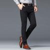 DGHM-JLMY Men Casual Fashion Striped Business Long Trouser Dress Striped Pant Slim Fit Flat Front Trousers Retro Tapered Pant (Black,30) view 2