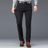 DGHM-JLMY Men Casual Fashion Striped Business Long Trouser Dress Striped Pant Slim Fit Flat Front Trousers Retro Tapered Pant (Black,30) view 3