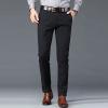 DGHM-JLMY Men Casual Fashion Striped Business Long Trouser Dress Striped Pant Slim Fit Flat Front Trousers Retro Tapered Pant (Black,30) view 4