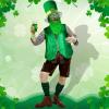 10 Pcs St Patrick's Day Costume Set Shamrock Hat with Faux Mustache St. Patrick Vest Sequin Bow Tie Beaded Shamrock Necklaces Bracelets Shamrock Shaped Glasses for Irish Party Decor (Large) view 4