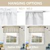 BaoNews Gold Vintage Simple Stripe Kitchen Valances for Windows,Brown Beige Blackout Valances Curtains Multilayer Polyester Drapes for Kitchen Bedroom 2 Pack 52X16 Inches view 4