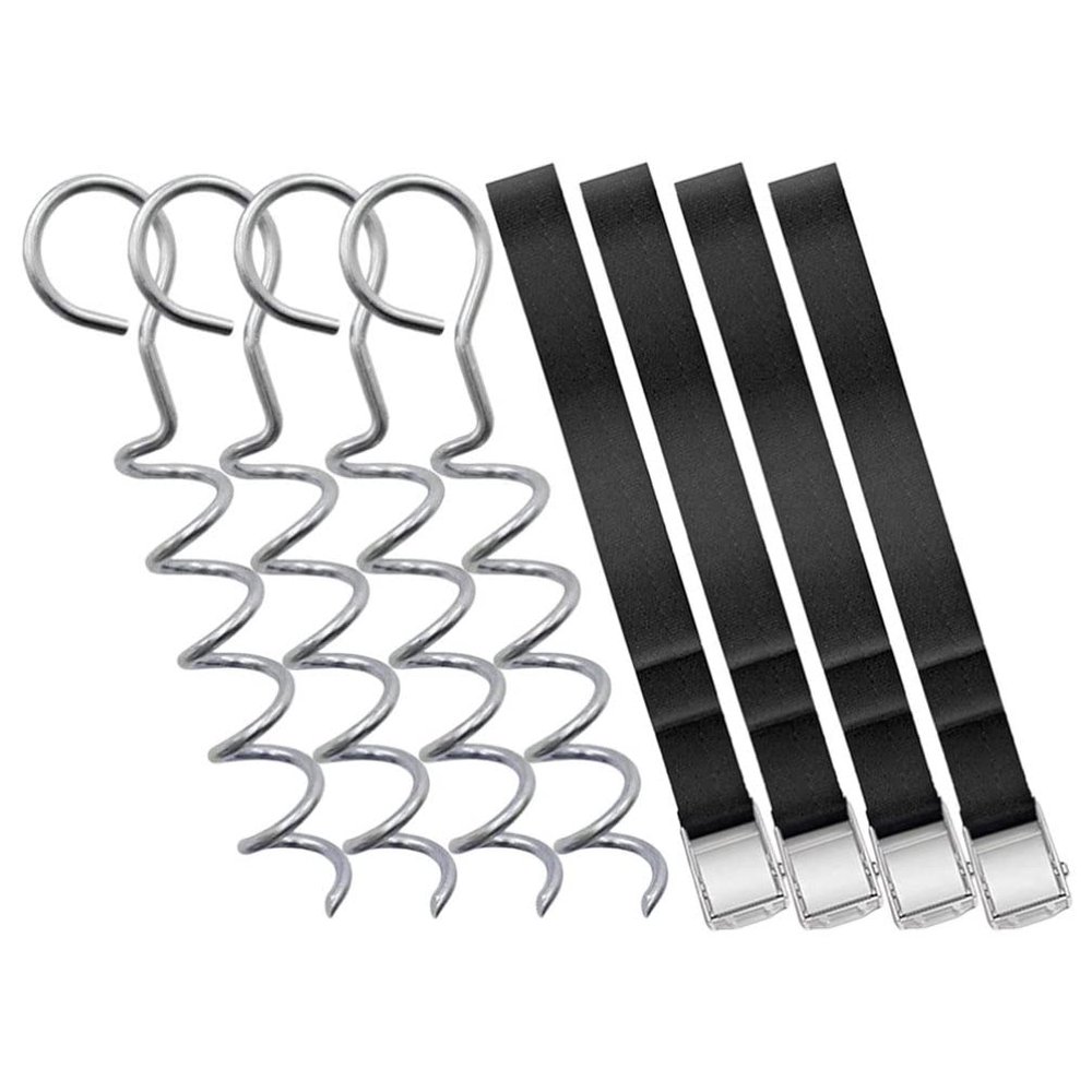 Happyyami 1 Set Ground Anchor Tree Stakes Trampoline Stakes Anchors Fence Stakes Spiral Trampoline Anchor Tent Anchors Camping Stakes Heavy Duty Pet Supplies Portable Galvanized Iron