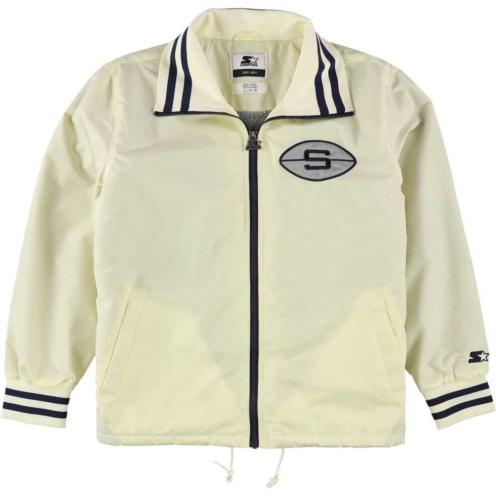 Starter Mens Penn State Jacket, Off-White, Large (Regular)