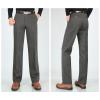 Men's High Waist Casual Straight SlacksExpandable Waist Comfort Straight Pant No Iron Khaki Classic Fit Pant (Grey,30) view 2