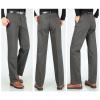 Men's High Waist Casual Straight SlacksExpandable Waist Comfort Straight Pant No Iron Khaki Classic Fit Pant (Grey,30) view 3