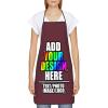AXKEUDO Custom Apron for Adults Personalized Aprons Customize Name Text Logo Image Photo Cook Chef Apron Maroon view 3
