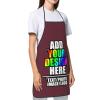 AXKEUDO Custom Apron for Adults Personalized Aprons Customize Name Text Logo Image Photo Cook Chef Apron Maroon view 4