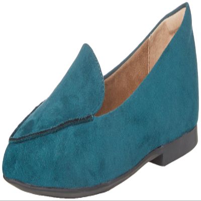 Amazon Essentials Women's Loafer Flat, Dark Turquoise Microsuede, 14