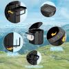 PAHTTO Portable Foldable Toilet for Adults with Detachable Phone Shelf and Paper Holder, Waterproof Porta Potty with Lid for Camping, Hiking, Long Road Trips, Car, Black view 2