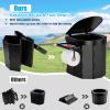 PAHTTO Portable Foldable Toilet for Adults with Detachable Phone Shelf and Paper Holder, Waterproof Porta Potty with Lid for Camping, Hiking, Long Road Trips, Car, Black view 3