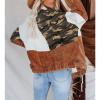 JEsilunmaMY Women's Patchwork Corduroy Jacket Lapel Button Down Camo Printed Shirts Casual Loose Fall Cardigan Shacket Coats (Brown1,3X-Large) view 2
