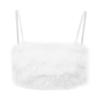 1pc White Underbust Camisoles Sports Tops Faux Fur Night The Shoulder White Vest Fuzzy Camisole Vests for Women Hairy Women's Petticoat view 1