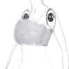 1pc White Underbust Camisoles Sports Tops Faux Fur Night The Shoulder White Vest Fuzzy Camisole Vests for Women Hairy Women's Petticoat view 3