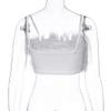 1pc White Underbust Camisoles Sports Tops Faux Fur Night The Shoulder White Vest Fuzzy Camisole Vests for Women Hairy Women's Petticoat view 4