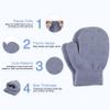 Century Star Toddler Mittens & Gloves - Magic Stretch, Knitted Soft Baby Mittens, 3 Pairs (Navy, Grey & Blue) 1-3 Years view 4