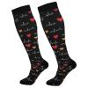 Wusikd Heartbeat Symbol Compression Socks for Women and Men Circulation Black Long Socks for Athletic Running 1 view 1