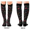 Wusikd Heartbeat Symbol Compression Socks for Women and Men Circulation Black Long Socks for Athletic Running 1 view 2