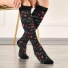 Wusikd Heartbeat Symbol Compression Socks for Women and Men Circulation Black Long Socks for Athletic Running 1 view 3