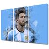 Canvas Wall Art for Living Room Messi Portrait Canvas Art Prints World Cup Soccer Abstract Paintings Canvas Art 3 Panels, Modern Artwork Wall Hanging Wooden Framed Decorations for Home 36x24 in view 1