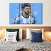 Canvas Wall Art for Living Room Messi Portrait Canvas Art Prints World Cup Soccer Abstract Paintings Canvas Art 3 Panels, Modern Artwork Wall Hanging Wooden Framed Decorations for Home 36x24 in view 3
