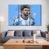 Canvas Wall Art for Living Room Messi Portrait Canvas Art Prints World Cup Soccer Abstract Paintings Canvas Art 3 Panels, Modern Artwork Wall Hanging Wooden Framed Decorations for Home 36x24 in view 4