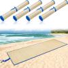 Qunclay 4 Packs Straw Beach Mat Waterproof Non Slip Straw Mat Foldable Lightweight Picnic Mat with Trim for Camping Sunbathing Picnic Floor Yoga(Blue, 70 x 24 Inch) view 1