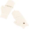 SCAPH Winter Knit Convertible Fingerless Gloves Wool Gloves Thermal Gloves Unisex Women Mittens (Color : White-1, Size : Medium) view 2