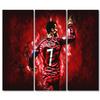 3 Panels Wall Art Bedroom Wall Decor Ronaldo Canvas Prints Bathroom Artwork for Wall Framed Art Wall Decor Home Decorations for Living Room CR7 Paintings Canvas Wall Art Ready to Hang 28" Wx42 H view 1