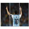 3 Piece Wall Art Bedroom Lionel Messi Wall Painting Soccer Star Prints for Wall Decor Contemporary Artwork Wall Hanging Art Painting Posters with Wooden Frame Boys Room Decor Ready to Hang-40"Wx60"H view 1