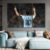 3 Piece Wall Art Bedroom Lionel Messi Wall Painting Soccer Star Prints for Wall Decor Contemporary Artwork Wall Hanging Art Painting Posters with Wooden Frame Boys Room Decor Ready to Hang-40"Wx60"H view 2