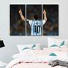 3 Piece Wall Art Bedroom Lionel Messi Wall Painting Soccer Star Prints for Wall Decor Contemporary Artwork Wall Hanging Art Painting Posters with Wooden Frame Boys Room Decor Ready to Hang-40"Wx60"H view 3
