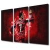 3 Panels Wall Art Bedroom Decor Ronaldo Canvas Prints Bathroom Artwork Framed Home Decorations for Living Room CR7 Paintings Ready to Hang 36x24 in