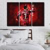 3 Panels Wall Art Bedroom Wall Decor Ronaldo Canvas Prints Bathroom Artwork for Wall Framed Art Wall Decor Home Decorations for Living Room CR7 Paintings Canvas Wall Art Ready to Hang 60x40 in view 3