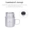 Boundless Voyage Titanium Camping Cup Mug Open Fire Ultralight Camping Picnic Water Wine Coffee Cup 120ml and 180ml Teacups without Lid Ti3053D view 3