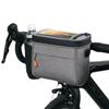 BUDAOWEN Bike Handlebar Bag,Capacity 4.2L Waterproof Bike Handlebar Front Frame Storage Bag with Waterproof Touch Screen Removable Shoulder Strap for Cycling Outdoor Activity,Grey,One Size view 1