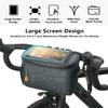 BUDAOWEN Bike Handlebar Bag,Capacity 4.2L Waterproof Bike Handlebar Front Frame Storage Bag with Waterproof Touch Screen Removable Shoulder Strap for Cycling Outdoor Activity,Grey,One Size view 2