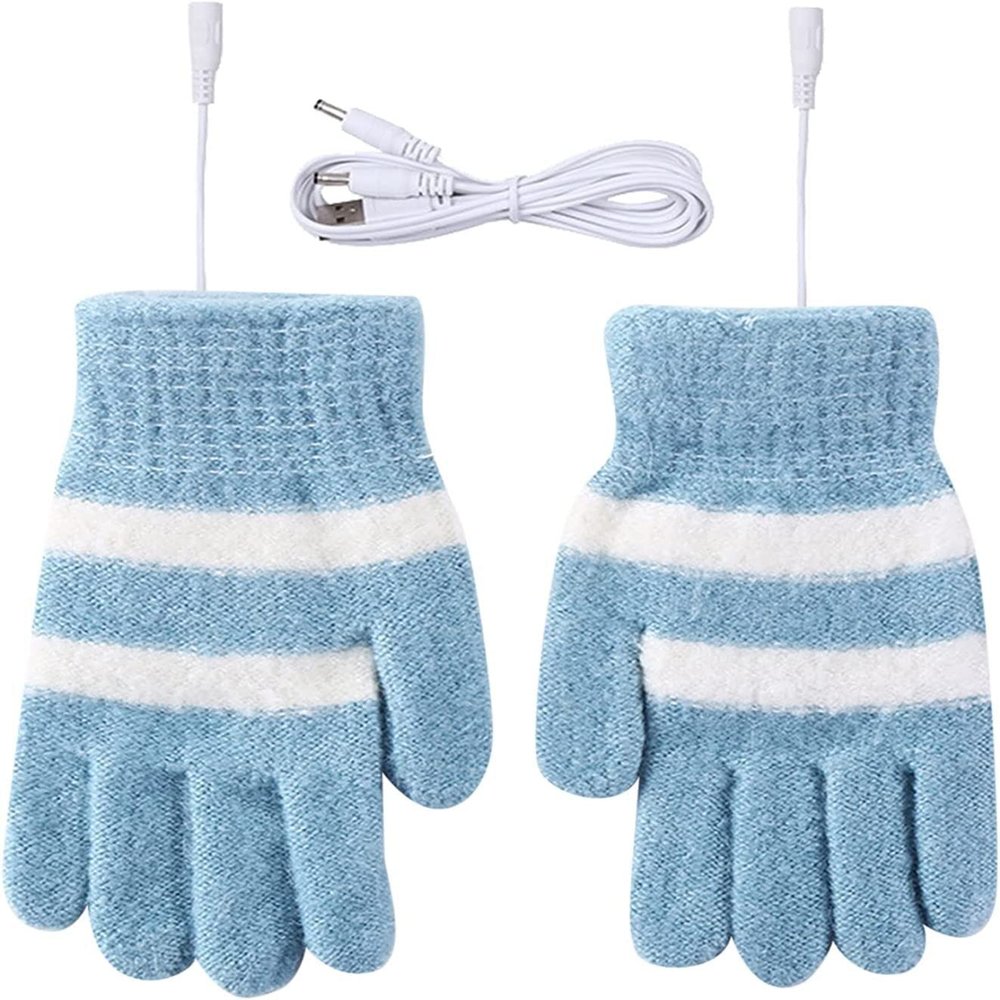 SCAPH Winter Knit Convertible Fingerless Gloves Wool Gloves Thermal Gloves Unisex Women Mittens (Color : Blue-5, Size : X-Large)