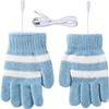 SCAPH Winter Knit Convertible Fingerless Gloves Wool Gloves Thermal Gloves Unisex Women Mittens (Color : Blue-5, Size : X-Large) view 1