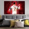 3 Pcs Paintings Canvas Wall Art Cristiano Ronaldo Art Prints Soccer Star Paintings for Wall Decorations Modern Artwork Wall Hanging Living Room Wall Decor Stretched and Framed Ready to Hang 60x40 in view 3