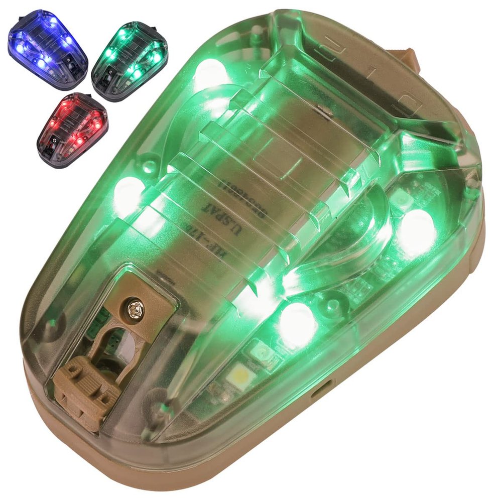Phoking Tactical Helmet Light Survival Signal Light Military Identification Light IR and Visible LED Helmet Strobe for Outdoor Sports