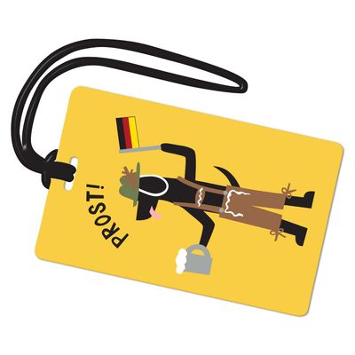 R. Nichols German Dog Luggage Tag - Sturdy Waterproof Plastic Travel Labels for Baggage, Suitcases, Backpacks, and Diaper Bags, 2.5 Inch x 4 Inch Tag with Black Loop Attachments