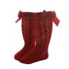Baby Infants Toddlers Girls Knee High Socks 1 Pack Bow Long Stockings Ruffled Socks School Leggings Dad Kid Socks (Red, 3-5 Years) view 1