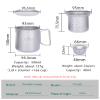 iBasingo 500ml Titanium Cup Set with 3 Small Teacups Lightweight Coffee Tea Mug Portable Easy to Store for Camping Home Caf Office Ti3126D view 3
