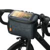 BUDAOWEN Bike Handlebar Bag,Capacity 4.2L Waterproof Bike Handlebar Front Frame Storage Bag with Waterproof Touch Screen Removable Shoulder Strap for Cycling Outdoor Activity,Dark green,One Size view 1