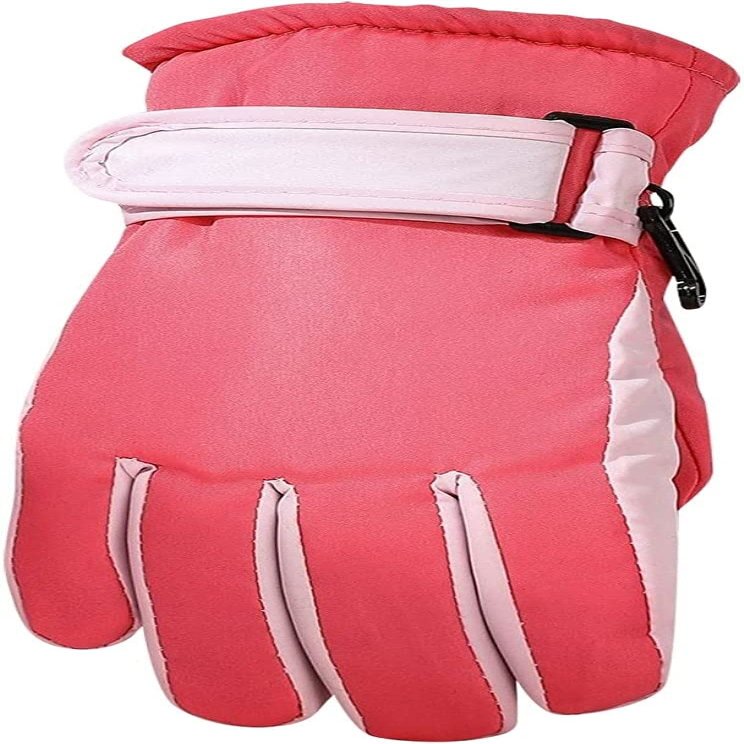 SCAPH Winter Ski Gloves Warm Gloves Warm Cute Printed Cycling Gloves Soft Windproof Mittens for Women Cold Weather Heated (Color : Red-a, Size : One Size)