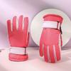 SCAPH Winter Ski Gloves Warm Gloves Warm Cute Printed Cycling Gloves Soft Windproof Mittens for Women Cold Weather Heated (Color : Red-a, Size : One Size) view 2