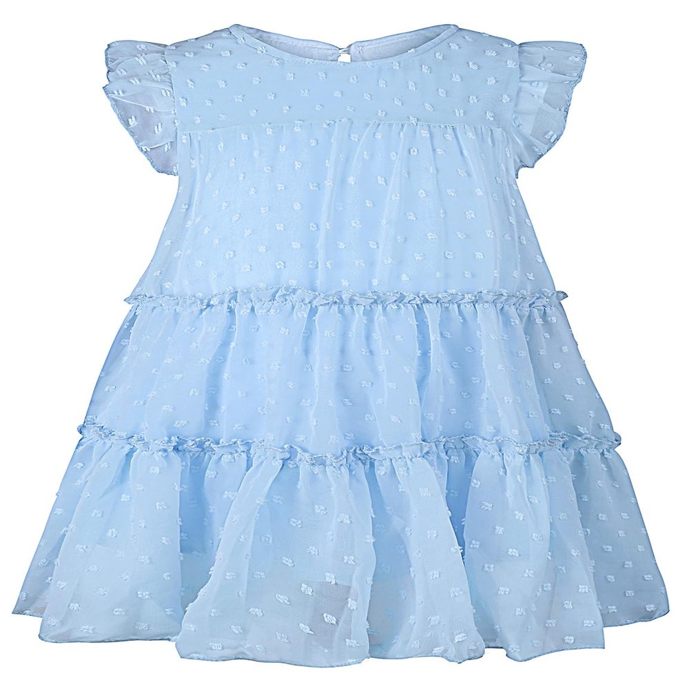 AGQT Toddler Girls Ruffle Dress Loose Fit Swiss Dots Flowy Pleated Dress Summer Babydoll Birthday Chiffon Dress Easter Dresses Ligh Blue Size 2-3T