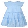 AGQT Toddler Girls Ruffle Dress Loose Fit Swiss Dots Flowy Pleated Dress Summer Babydoll Birthday Chiffon Dress Easter Dresses Ligh Blue Size 2-3T view 1